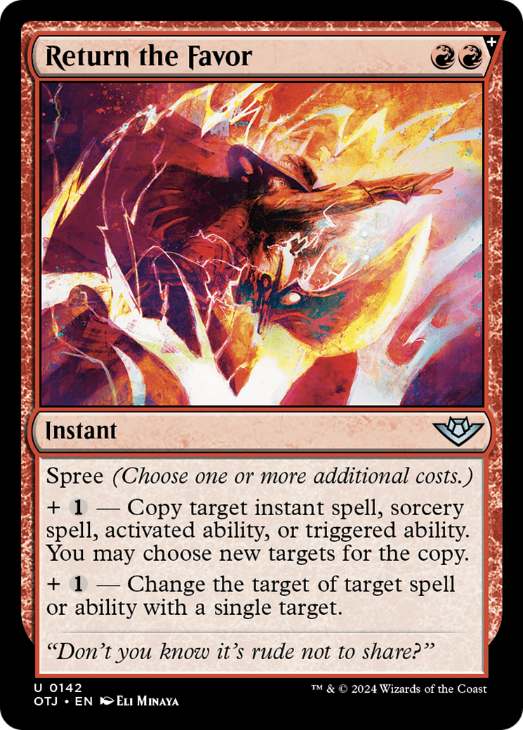 Return the Favor (OTJ-142) - Outlaws of Thunder Junction - Premium MTG Single from Wizards of the Coast - Just $0.86! Shop now at Game Crave Tournament Store