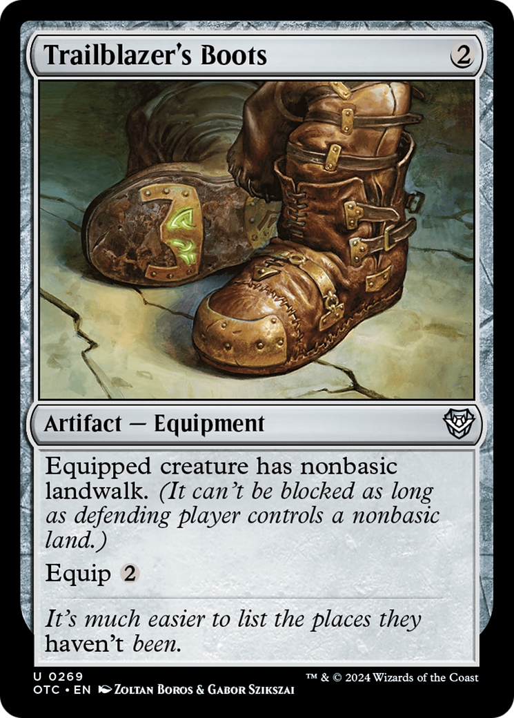 Trailblazer's Boots (OTC-269) - Outlaws of Thunder Junction Commander - Premium MTG Single from Wizards of the Coast - Just $2.08! Shop now at Game Crave Tournament Store