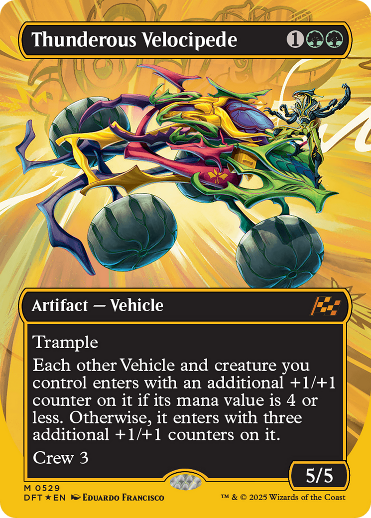 Thunderous Velocipede (Borderless) (First-Place Foil) (DFT-529) - Aetherdrift - Premium MTG Single from Wizards of the Coast - Just $3.89! Shop now at Game Crave Tournament Store