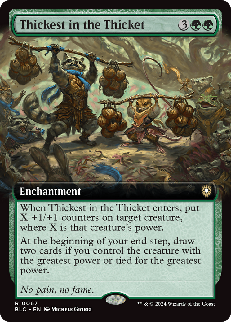 Thickest in the Thicket (BLC-067) - Bloomburrow Commander: (Extended Art) - Premium MTG Single from Wizards of the Coast - Just $0.90! Shop now at Game Crave Tournament Store