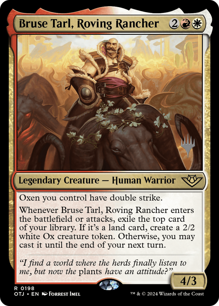 Bruse Tarl, Roving Rancher (POTJ-198P) - Outlaws of Thunder Junction Promos - Premium MTG Single from Wizards of the Coast - Just $0.25! Shop now at Game Crave Tournament Store