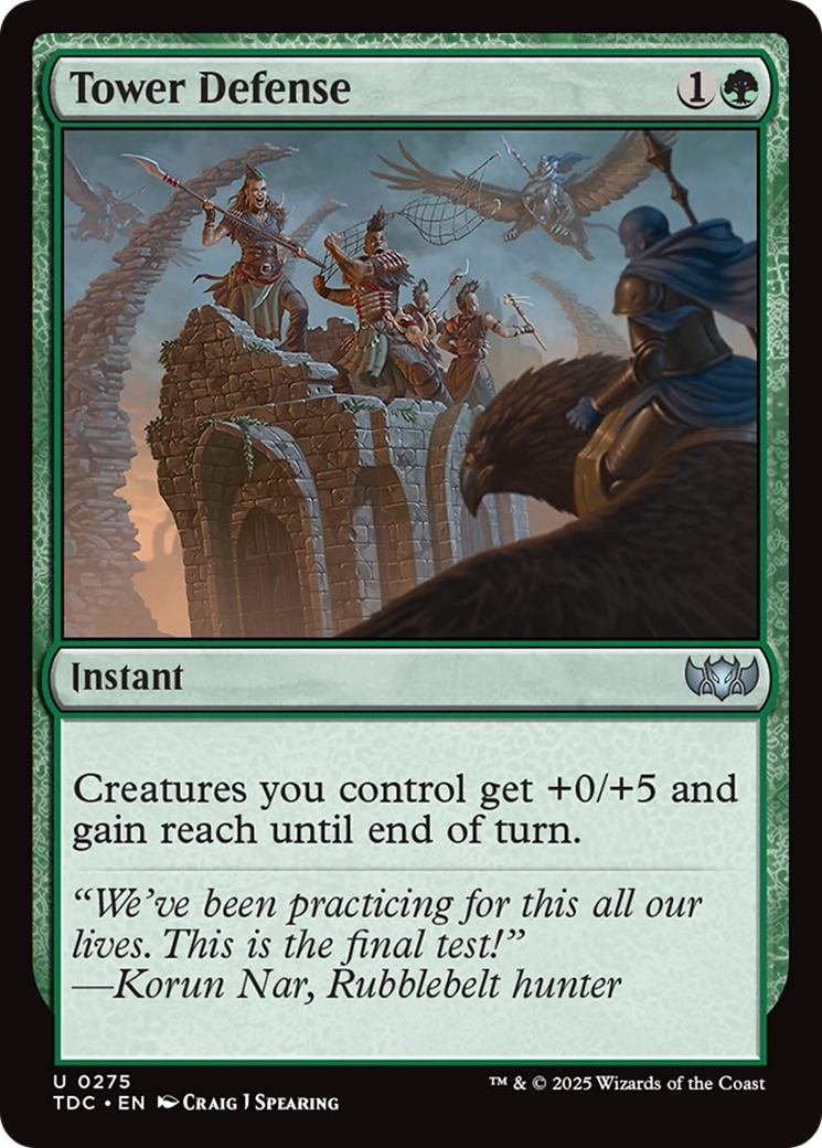 Tower Defense (TDC-275) - Tarkir: Dragonstorm Commander - Premium MTG Single from Wizards of the Coast - Just $0.08! Shop now at Game Crave Tournament Store
