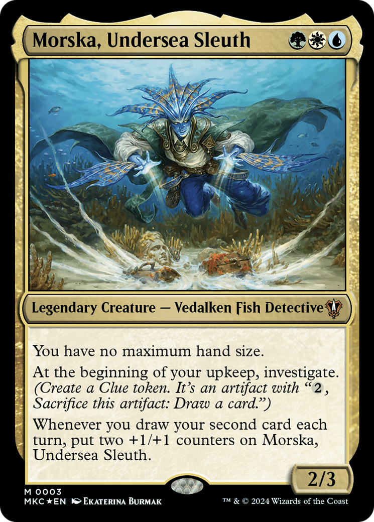 Morska, Undersea Sleuth (MKC-003) - Murders at Karlov Manor Commander Foil - Premium MTG Single from Wizards of the Coast - Just $0.25! Shop now at Game Crave Tournament Store