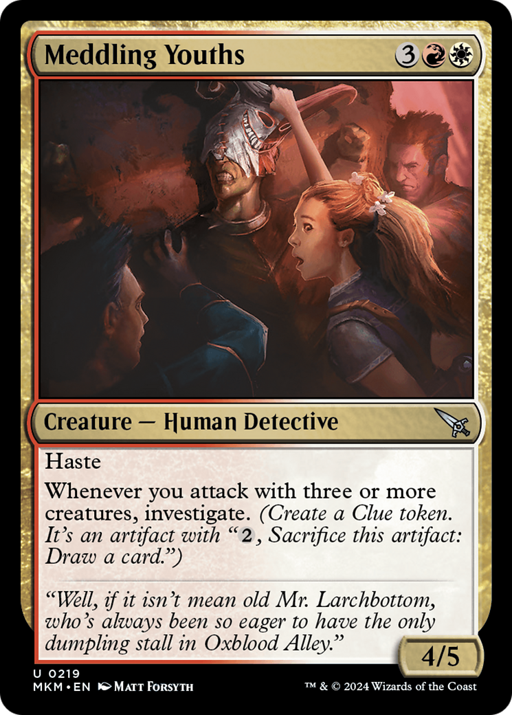 Meddling Youths (MKM-219) - Murders at Karlov Manor - Premium MTG Single from Wizards of the Coast - Just $0.25! Shop now at Game Crave Tournament Store