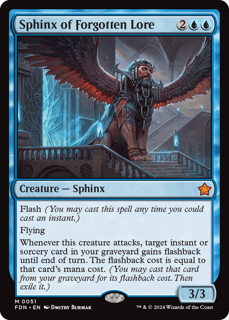 Sphinx of Forgotten Lore (FDN-051) - Foundations - Premium MTG Single from Wizards of the Coast - Just $0.34! Shop now at Game Crave Tournament Store