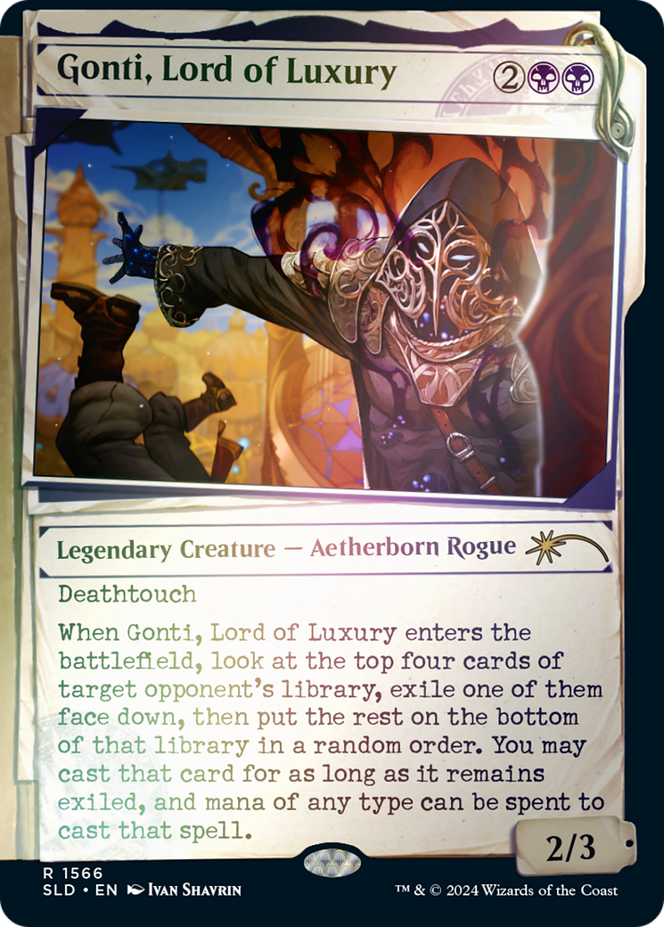 Gonti, Lord of Luxury (SLD-1566★) - Secret Lair Drop: (Showcase) Foil - Premium MTG Single from Wizards of the Coast - Just $3.31! Shop now at Game Crave Tournament Store