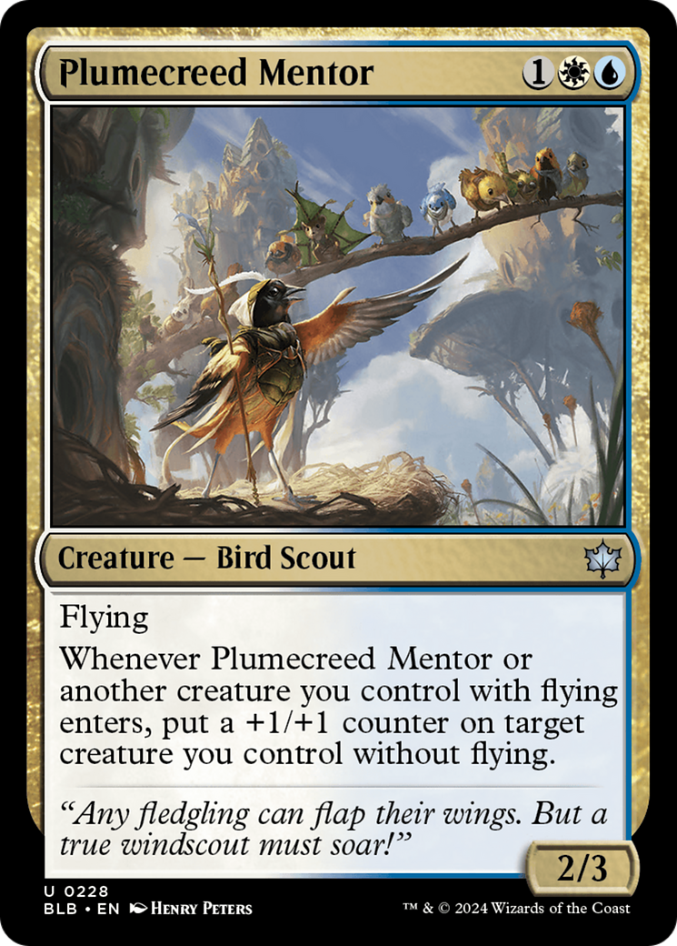 Plumecreed Mentor (BLB-228) - Bloomburrow Foil - Premium MTG Single from Wizards of the Coast - Just $0.25! Shop now at Game Crave Tournament Store
