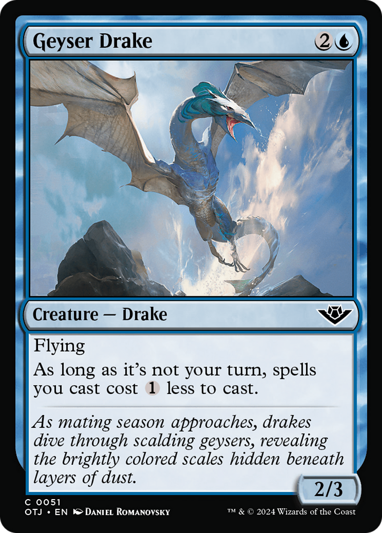 Geyser Drake (OTJ-051) - Outlaws of Thunder Junction Foil - Premium MTG Single from Wizards of the Coast - Just $0.68! Shop now at Game Crave Tournament Store