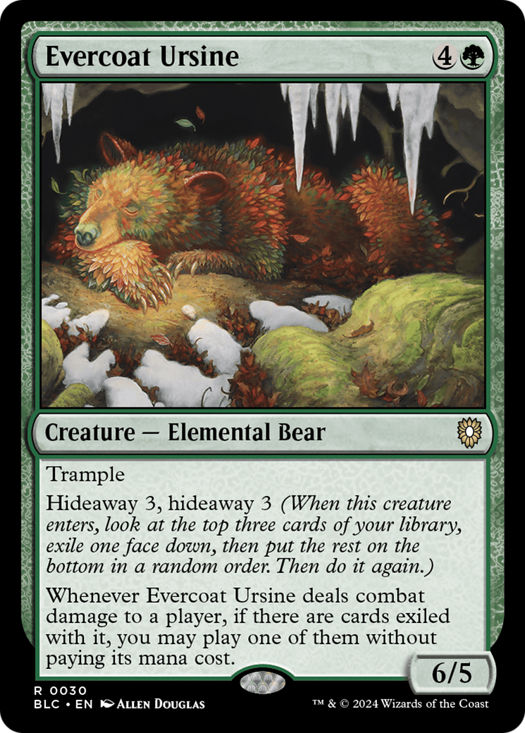 Evercoat Ursine (BLC-030) - Bloomburrow Commander - Premium MTG Single from Wizards of the Coast - Just $0.25! Shop now at Game Crave Tournament Store