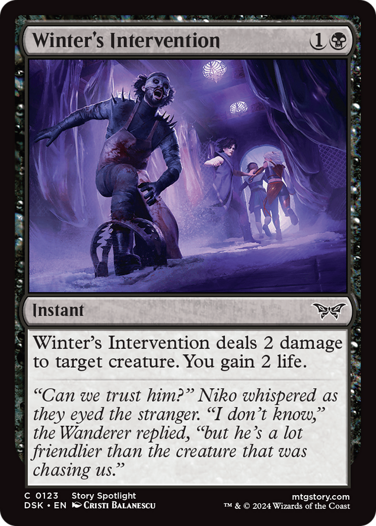 Winter's Intervention (DSK-123) - Duskmourn: House of Horror Foil - Premium MTG Single from Wizards of the Coast - Just $0.25! Shop now at Game Crave Tournament Store