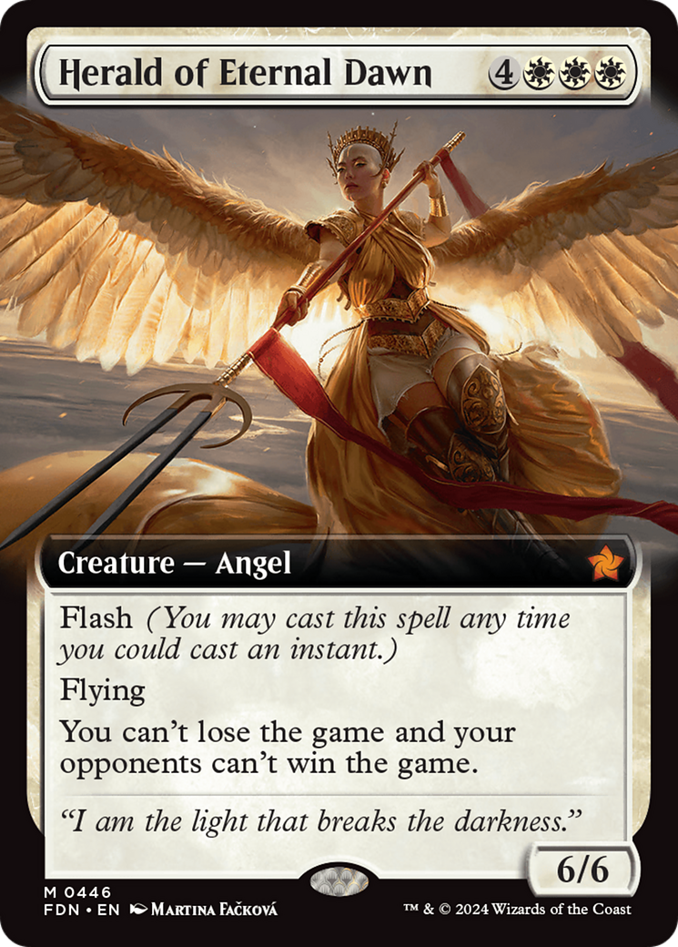 Herald of Eternal Dawn (FDN-446) - Foundations: (Extended Art) - Premium MTG Single from Wizards of the Coast - Just $1.67! Shop now at Game Crave Tournament Store