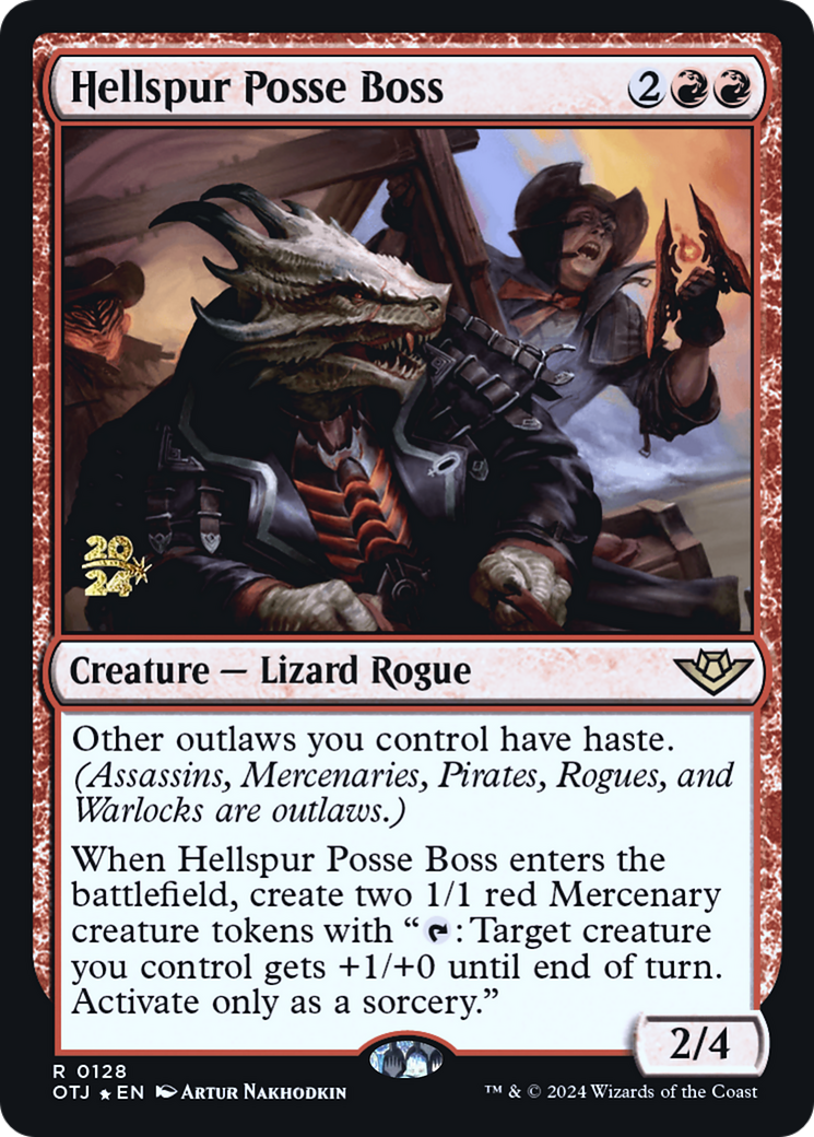 Hellspur Posse Boss (POTJ-128S) - Outlaws of Thunder Junction Promos Foil - Premium MTG Single from Wizards of the Coast - Just $0.38! Shop now at Game Crave Tournament Store