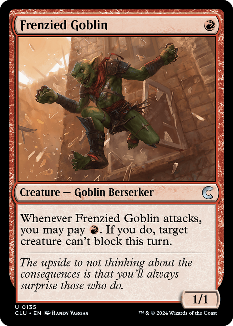 Frenzied Goblin (CLU-135) - Ravnica: Clue Edition - Premium MTG Single from Wizards of the Coast - Just $0.25! Shop now at Game Crave Tournament Store