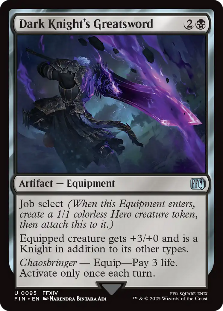 Dark Knight's Greatsword (FIN-095) - FINAL FANTASY - Premium MTG Single from Wizards of the Coast - Just $0.08! Shop now at Game Crave Tournament Store