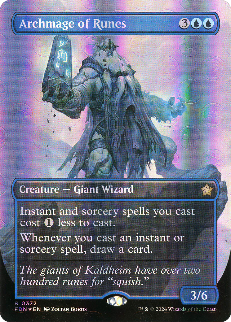 Archmage of Runes (FDN-372) - Foundations (Borderless) Foil - Premium MTG Single from Wizards of the Coast - Just $11.14! Shop now at Game Crave Tournament Store