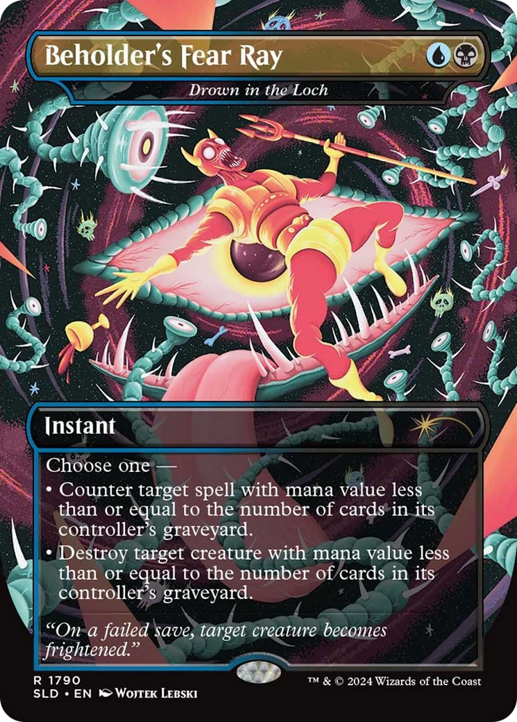 Drown in the Loch (SLD-1790) - Secret Lair Drop / Beholder's Fear Ray (Borderless) - Premium MTG Single from Wizards of the Coast - Just $1.68! Shop now at Game Crave Tournament Store