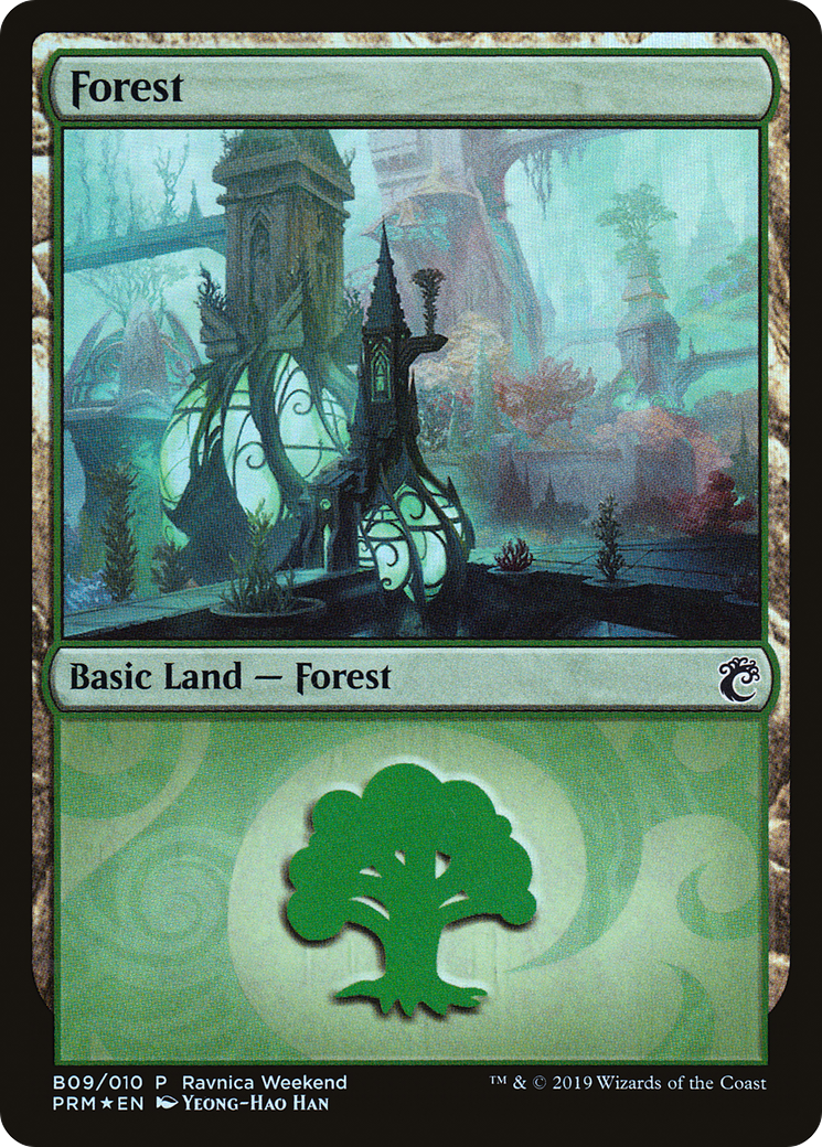 Forest (PRW2-B09) - RNA Ravnica Weekend Foil