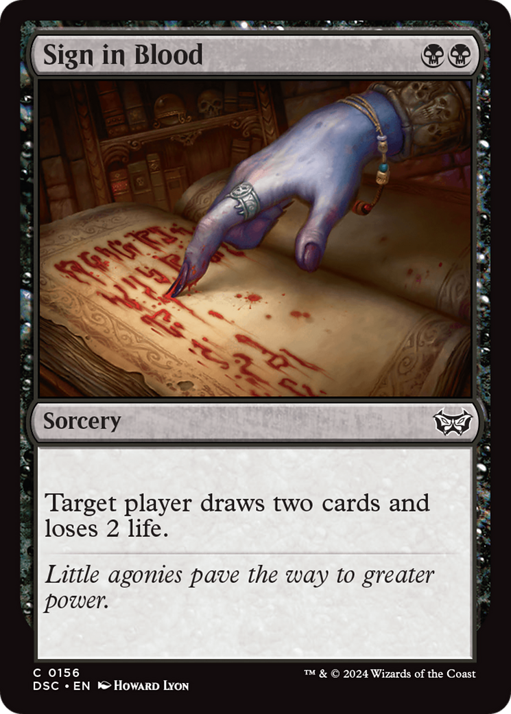 Sign in Blood (DSC-156) - Duskmourn: House of Horror Commander - Premium MTG Single from Wizards of the Coast - Just $0.44! Shop now at Game Crave Tournament Store
