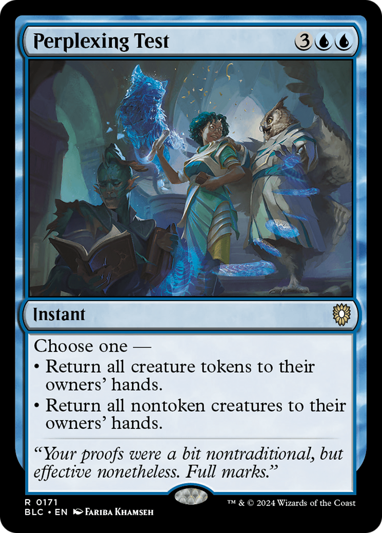 Perplexing Test (BLC-171) - Bloomburrow Commander - Premium MTG Single from Wizards of the Coast - Just $0.26! Shop now at Game Crave Tournament Store