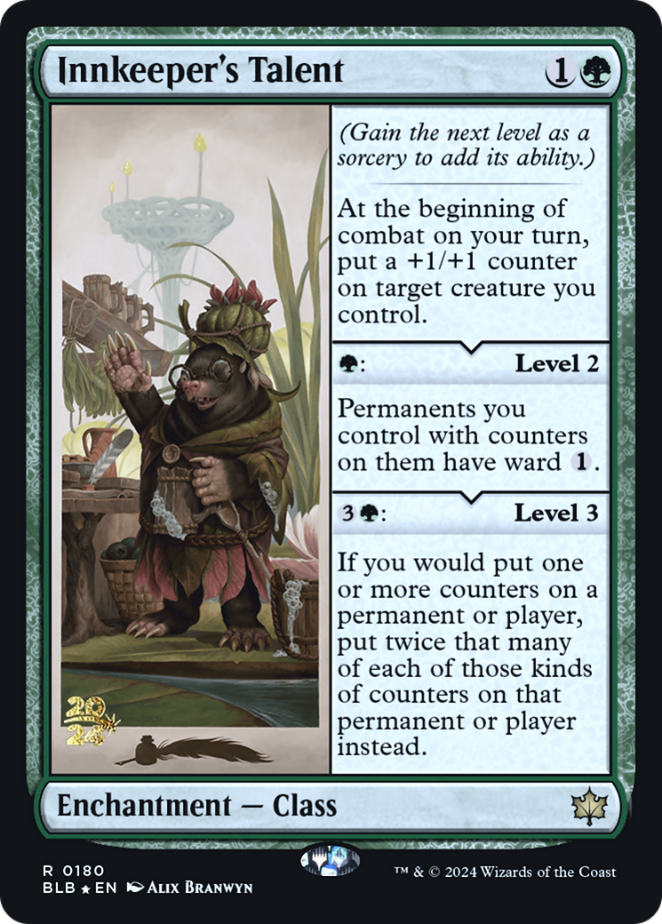 Innkeeper's Talent (PBLB-180S) - Bloomburrow Promos Foil - Premium MTG Single from Wizards of the Coast - Just $15.82! Shop now at Game Crave Tournament Store