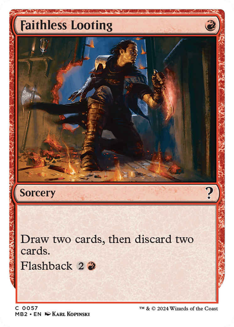 Faithless Looting (MB2-057) - Mystery Booster 2 - Premium MTG Single from Wizards of the Coast - Just $0.71! Shop now at Game Crave Tournament Store