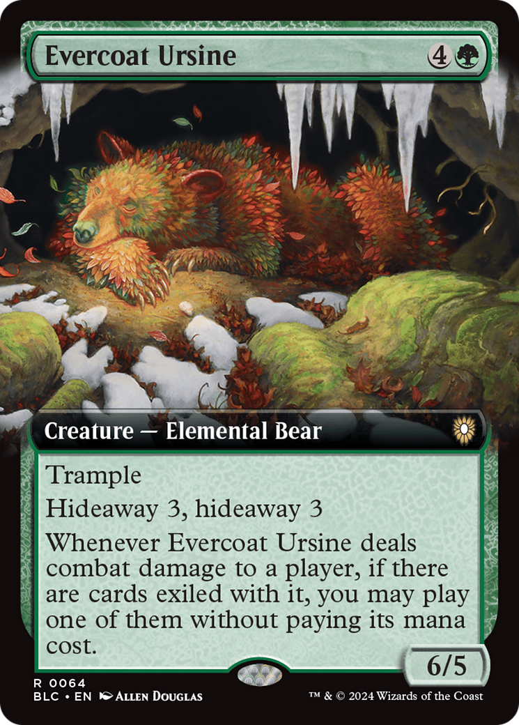 Evercoat Ursine (BLC-064) - Bloomburrow Commander: (Extended Art) Foil - Premium MTG Single from Wizards of the Coast - Just $0.50! Shop now at Game Crave Tournament Store