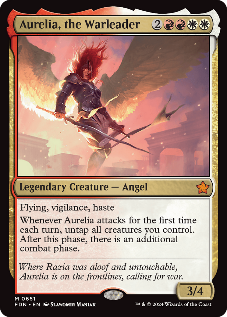 Aurelia, the Warleader (FDN-651) - Foundations - Premium MTG Single from Wizards of the Coast - Just $5.40! Shop now at Game Crave Tournament Store