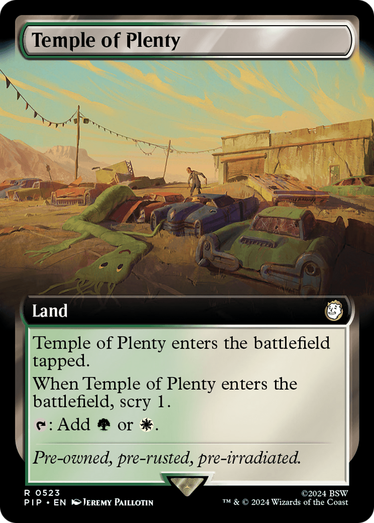 Temple of Plenty (PIP-523) - Fallout: (Extended Art) - Premium MTG Single from Wizards of the Coast - Just $0.25! Shop now at Game Crave Tournament Store