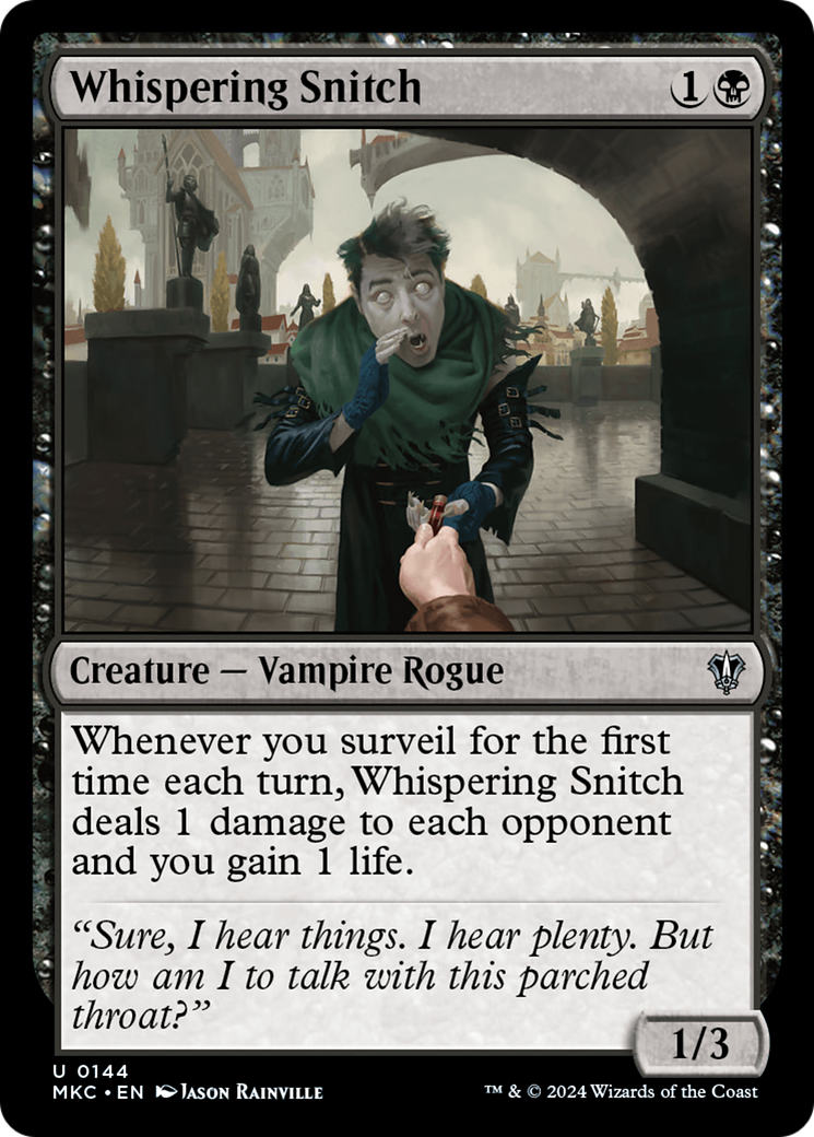 Whispering Snitch (MKC-144) - Murders at Karlov Manor Commander - Premium MTG Single from Wizards of the Coast - Just $0.25! Shop now at Game Crave Tournament Store