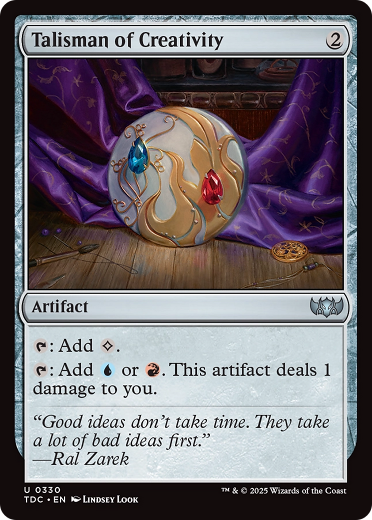 Talisman of Creativity (TDC-330) - Tarkir: Dragonstorm Commander - Premium MTG Single from Wizards of the Coast - Just $0.23! Shop now at Game Crave Tournament Store
