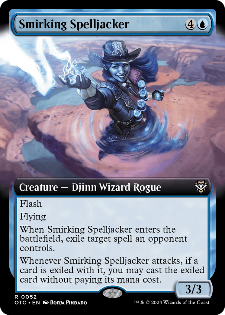 Smirking Spelljacker (OTC-052) - Outlaws of Thunder Junction Commander: (Extended Art) - Premium MTG Single from Wizards of the Coast - Just $0.26! Shop now at Game Crave Tournament Store