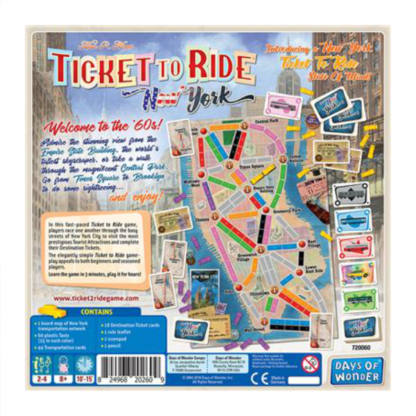 Ticket to Ride - New York - Premium Board Game from Days of Wonder - Just $24.99! Shop now at Game Crave Tournament Store