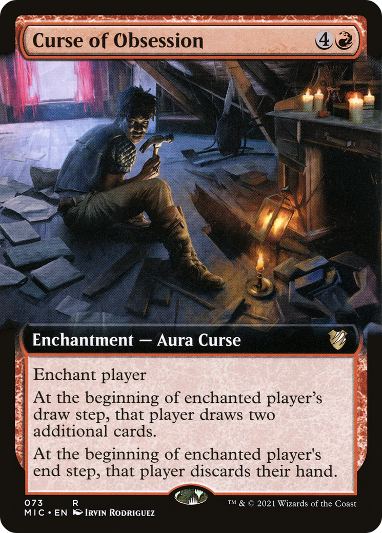 Curse of Obsession (MIC-073) - Midnight Hunt Commander: (Extended Art) - Premium MTG Single from Wizards of the Coast - Just $0.08! Shop now at Game Crave Tournament Store