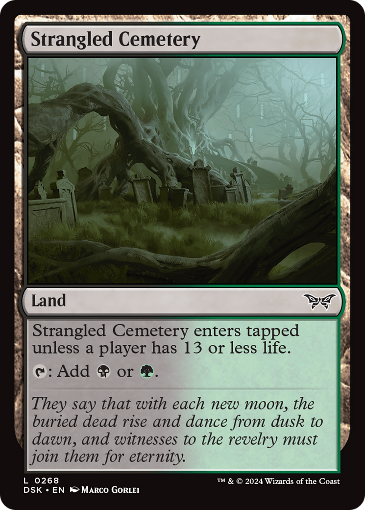 Strangled Cemetery (DSK-268) - Duskmourn: House of Horror Foil - Premium MTG Single from Wizards of the Coast - Just $0.25! Shop now at Game Crave Tournament Store