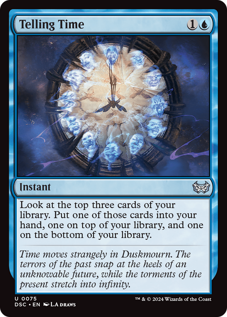 Telling Time (DSC-075) - Duskmourn: House of Horror Commander - Premium MTG Single from Wizards of the Coast - Just $0.25! Shop now at Game Crave Tournament Store