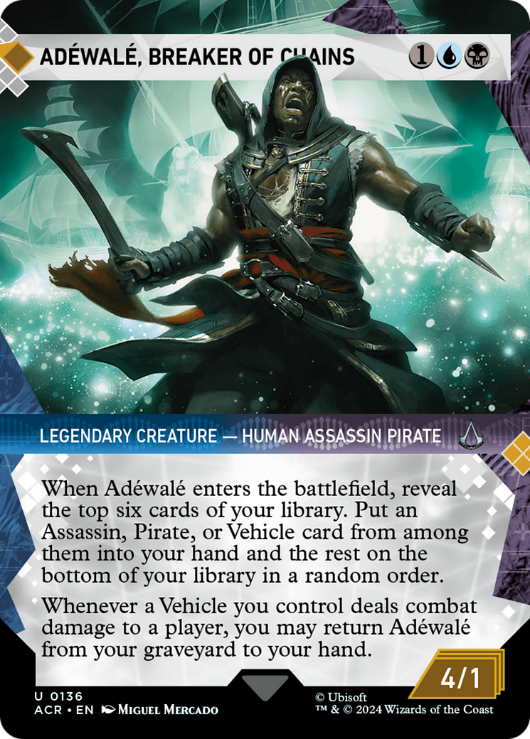 Adéwalé, Breaker of Chains (ACR-136) - Assassin's Creed: (Showcase) (Borderless) - Premium MTG Single from Wizards of the Coast - Just $0.25! Shop now at Game Crave Tournament Store