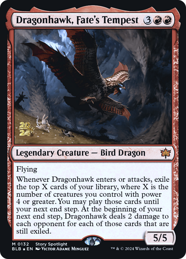 Dragonhawk, Fate's Tempest (PBLB-132S) - Bloomburrow Promos Foil - Premium MTG Single from Wizards of the Coast - Just $7.53! Shop now at Game Crave Tournament Store