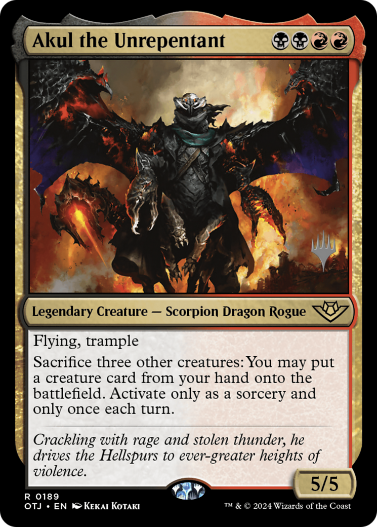 Akul the Unrepentant (POTJ-189P) - Outlaws of Thunder Junction Promos - Premium MTG Single from Wizards of the Coast - Just $0.34! Shop now at Game Crave Tournament Store