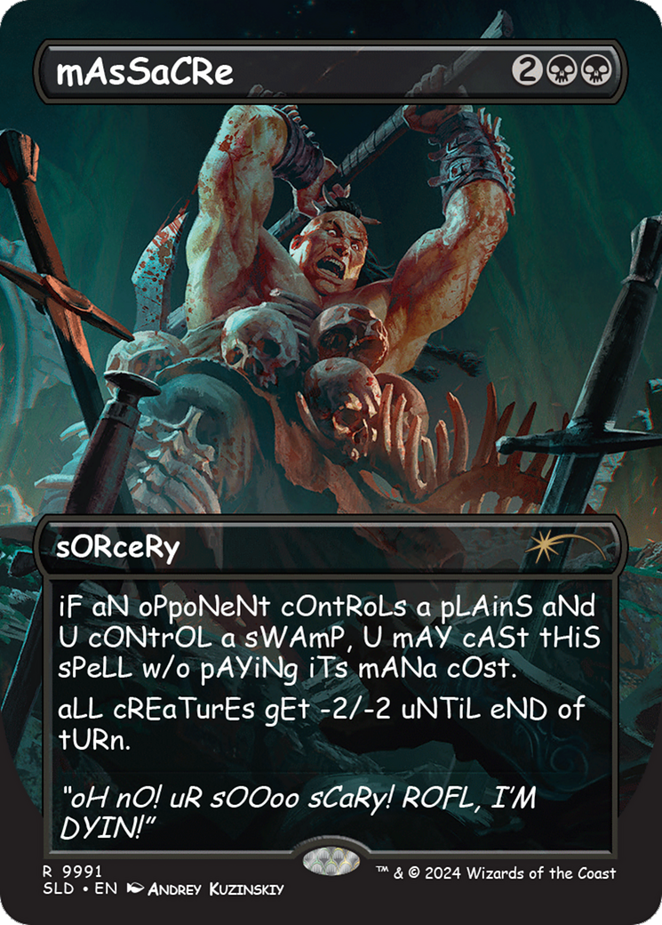 Massacre (SLD-9991) - Secret Lair Drop (Borderless) - Premium MTG Single from Wizards of the Coast - Just $3.26! Shop now at Game Crave Tournament Store