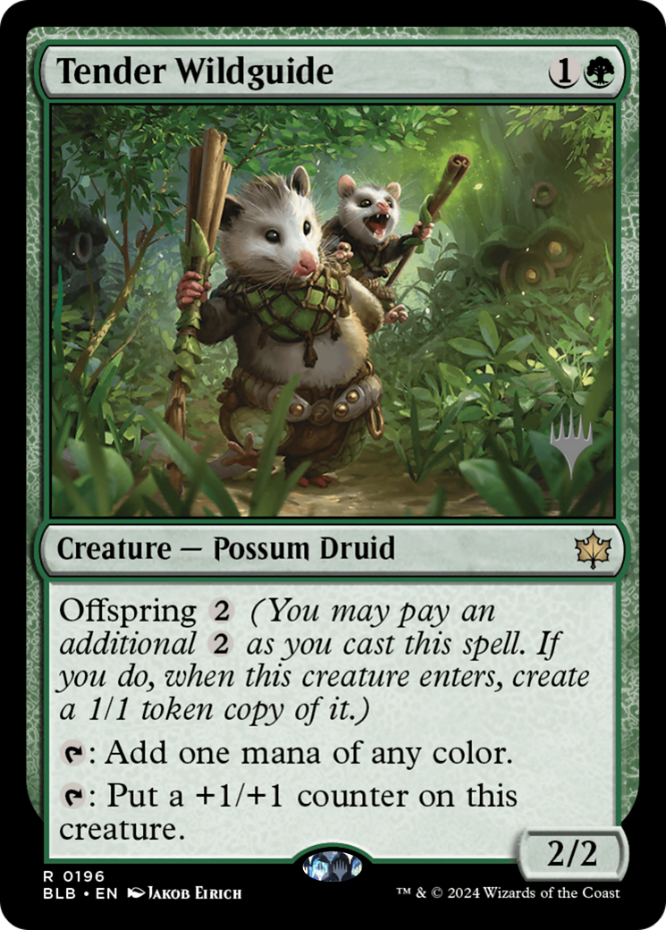 Tender Wildguide (PBLB-196P) - Bloomburrow Promos Foil - Premium MTG Single from Wizards of the Coast - Just $0.86! Shop now at Game Crave Tournament Store