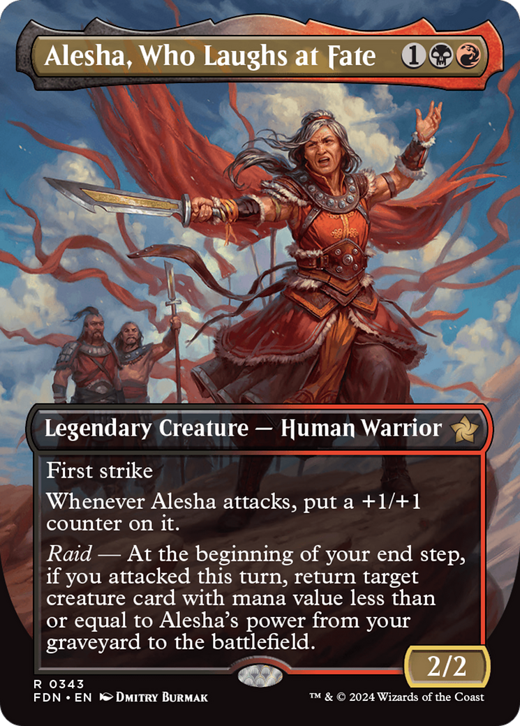 Alesha, Who Laughs at Fate (FDN-343) - Foundations (Borderless) Foil - Premium MTG Single from Wizards of the Coast - Just $4.94! Shop now at Game Crave Tournament Store