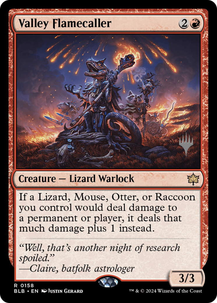 Valley Flamecaller (PBLB-158P) - Bloomburrow Promos Foil - Premium MTG Single from Wizards of the Coast - Just $1.60! Shop now at Game Crave Tournament Store