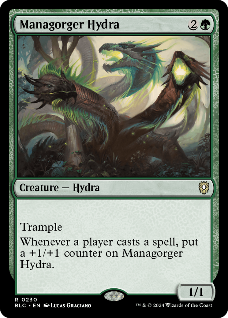 Managorger Hydra (BLC-230) - Bloomburrow Commander - Premium MTG Single from Wizards of the Coast - Just $0.70! Shop now at Game Crave Tournament Store