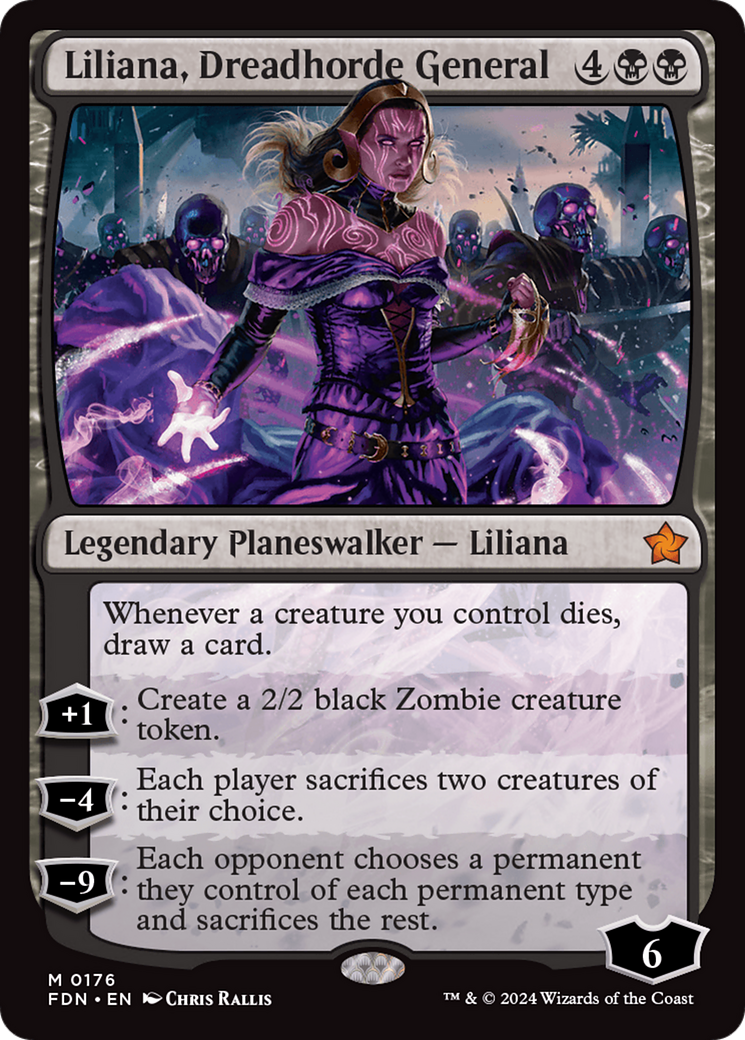 Liliana, Dreadhorde General (FDN-176) - Foundations - Premium MTG Single from Wizards of the Coast - Just $4.98! Shop now at Game Crave Tournament Store