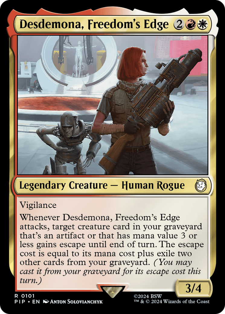 Desdemona, Freedom's Edge (PIP-101) - Fallout - Premium MTG Single from Wizards of the Coast - Just $0.25! Shop now at Game Crave Tournament Store