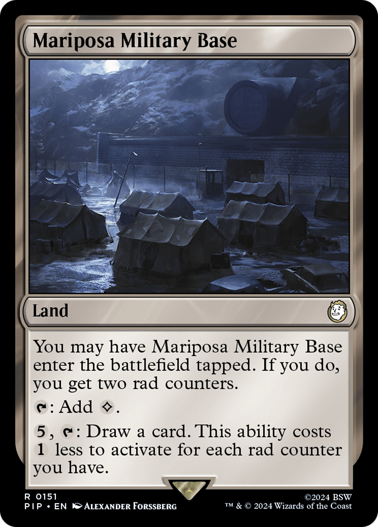 Mariposa Military Base (PIP-151) - Fallout Foil - Premium MTG Single from Wizards of the Coast - Just $0.28! Shop now at Game Crave Tournament Store