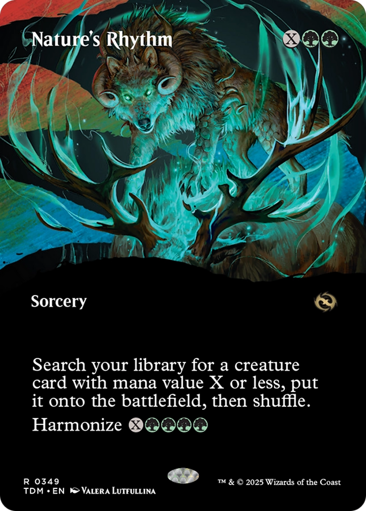 Nature's Rhythm (TDM-349) - Tarkir: Dragonstorm: (Showcase) (Borderless) - Premium MTG Single from Wizards of the Coast - Just $0.62! Shop now at Game Crave Tournament Store
