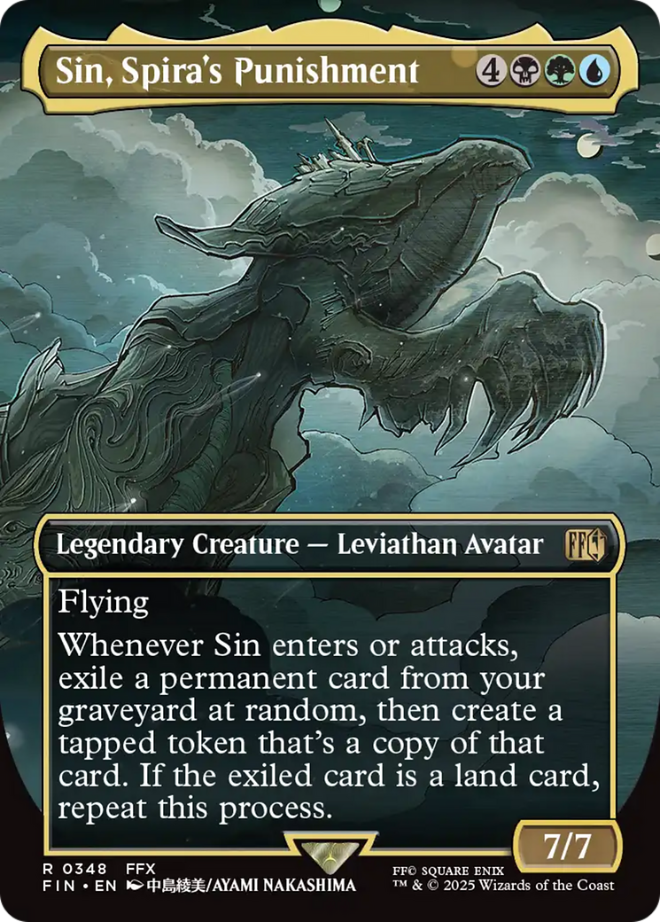 Sin, Spira's Punishment (FIN-348) - FINAL FANTASY (Borderless) Foil - Premium MTG Single from Wizards of the Coast - Just $0.83! Shop now at Game Crave Tournament Store