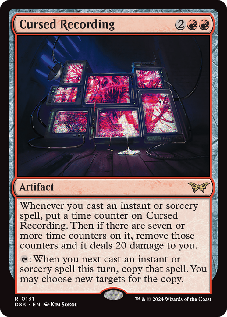 Cursed Recording (DSK-131) - Duskmourn: House of Horror Foil - Premium MTG Single from Wizards of the Coast - Just $0.25! Shop now at Game Crave Tournament Store