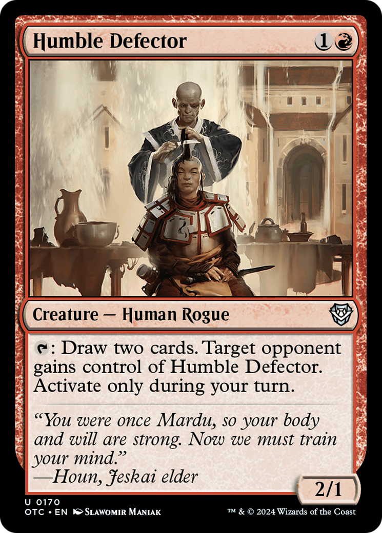 Humble Defector (OTC-170) - Outlaws of Thunder Junction Commander - Premium MTG Single from Wizards of the Coast - Just $0.25! Shop now at Game Crave Tournament Store